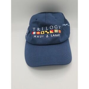 Maui Lana'i Trilogy Hat Cap Strap Back Blue Tour Hawaii One Size Adjustable